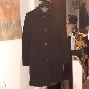 Black Mid Length Wool Coat
